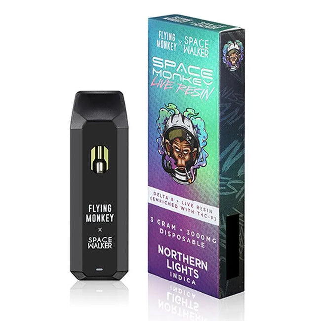 Live Resin Delta 8 THC Vape Pen with THCP – Northern Lights – Indica 3g – Flying Monkey x Space Walker