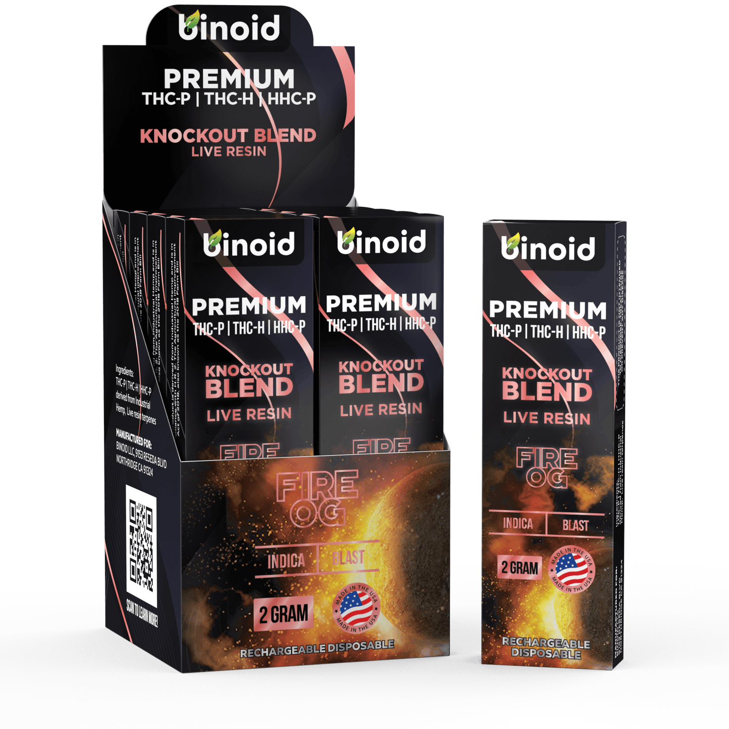 Binoid Knockout Blend Live Resin Disposable Bundle – 2 Gram