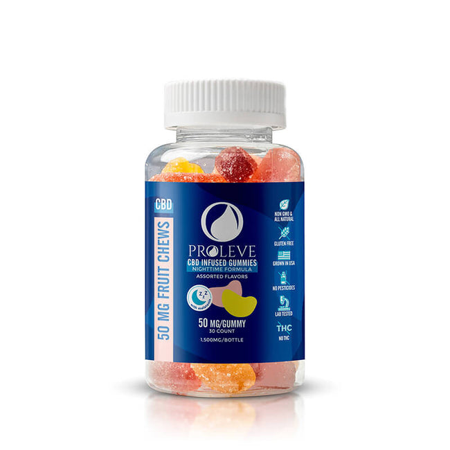 Nighttime Formula CBD Gummies – Assorted Fruit Flavors – Proleve