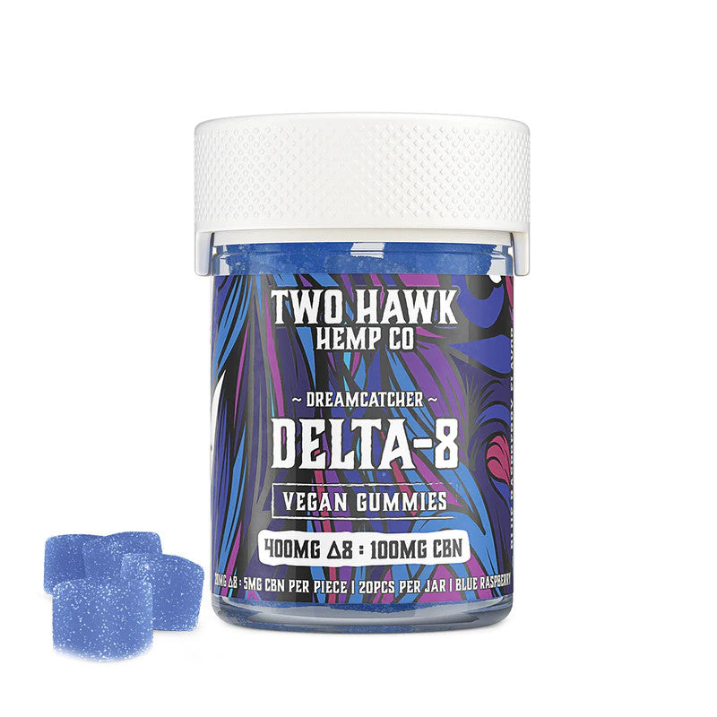 Dreamcatcher THC Gummies with Delta 8 + CBN – Blue Raspberry – Two Hawk Extracts