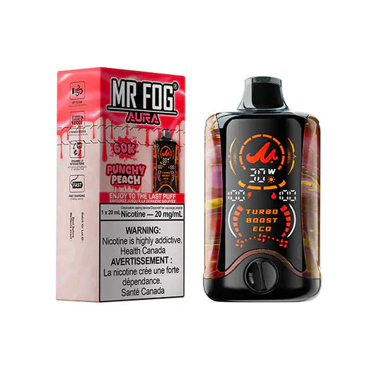 Punchy Peach Mr. Fog Aura 60K Disposable Vape