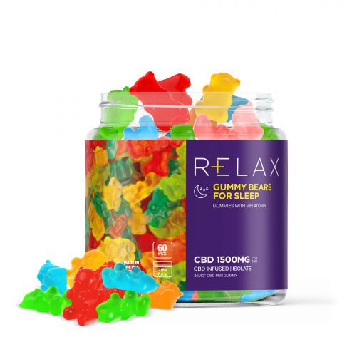 Relax CBD Isolate Sleep Gummy Bears with Melatonin - 1500MG Best Sales Price - Gummies