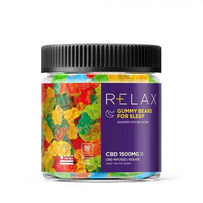 Relax CBD Isolate Sleep Gummy Bears with Melatonin - 1500MG Best Sales Price - Gummies