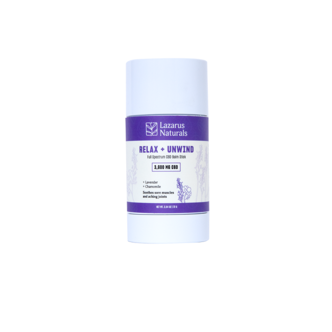 Lazarus Naturals CBD BALM STICK, RELAX + UNWIND