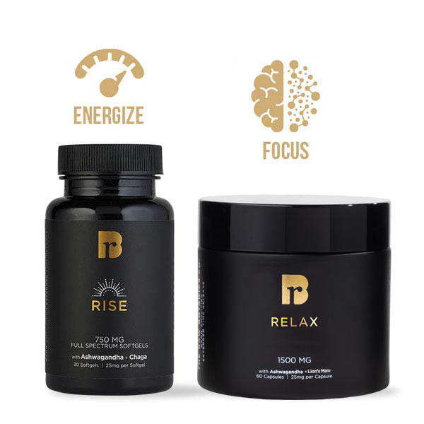 ALL DAY CHILL BUNDLE - Rise & Energize | Relax & Focus Mushroom, CBD, & CBC Softgels