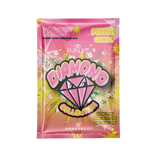 Purlyf | Delta 8 + Delta 9 Diamonds Popping Candies - 100mg Best Sales Price - Gummies