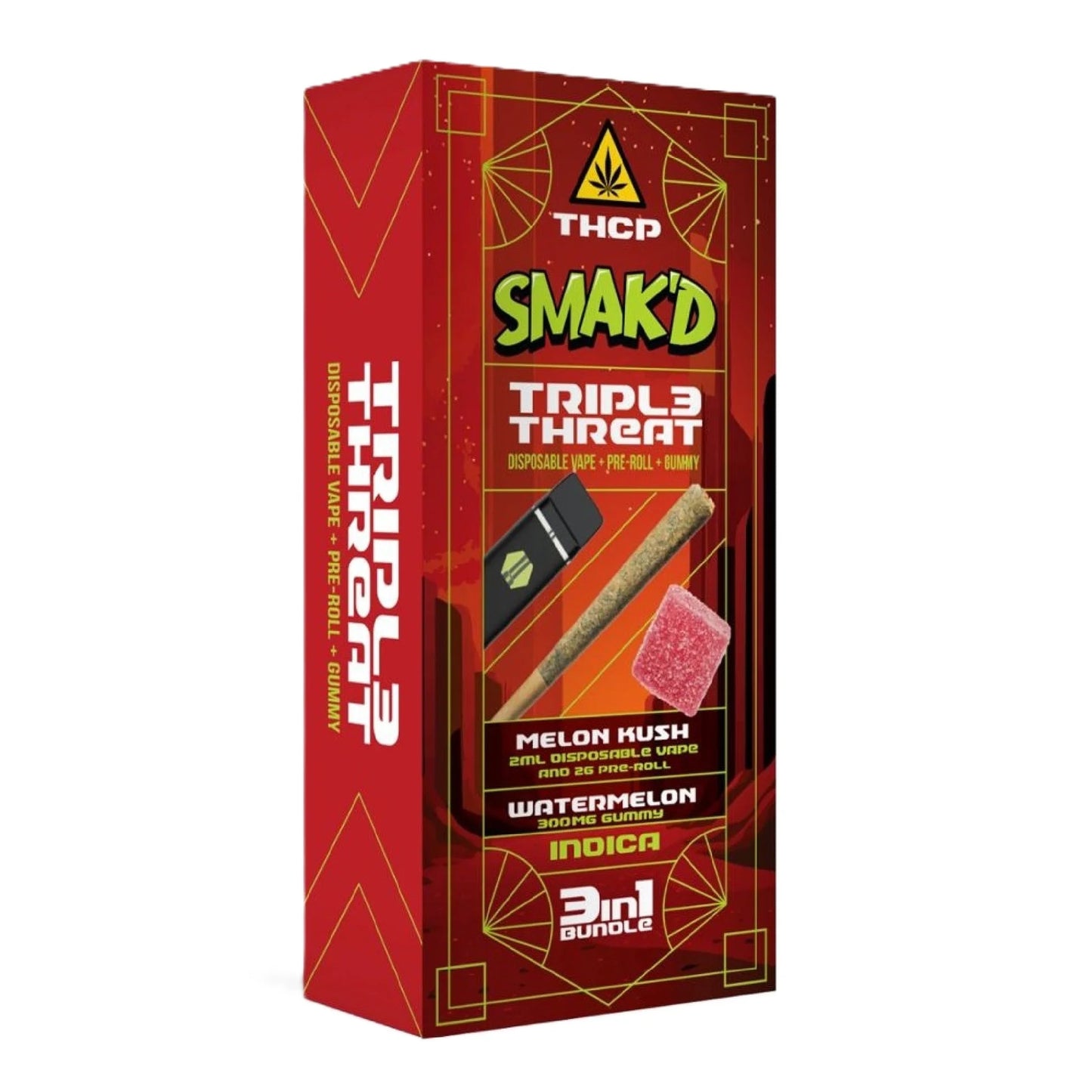 Smak’d Triple Threat THCP 3-in-1 Bundle (Vape + Pre-Roll + Gummy)