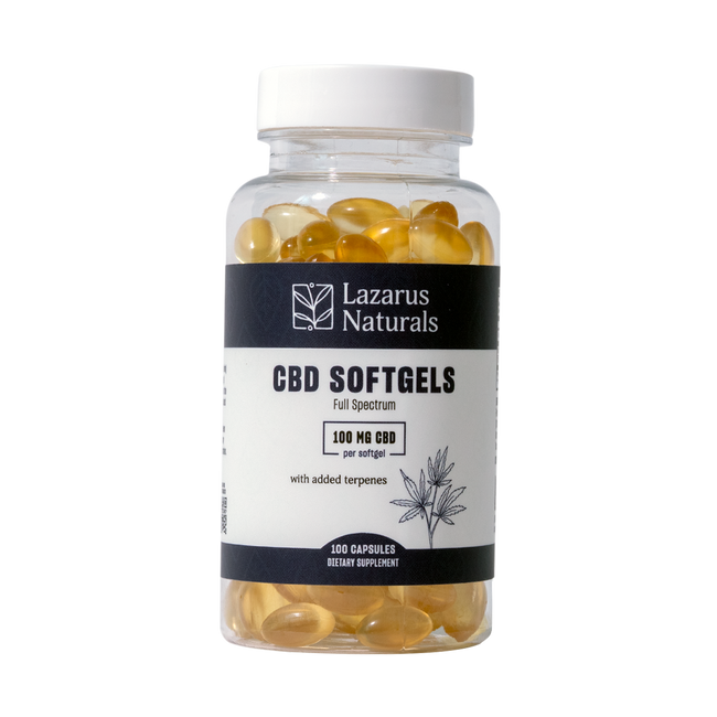 Lazarus Naturals CBD SOFTGELS, 100MG