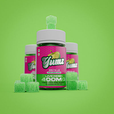 THC Gummies ( Farm Bill Compliant Delta-9 THC ) YUMZ LAB - Sour Green Apple Best Sales Price - Gummies