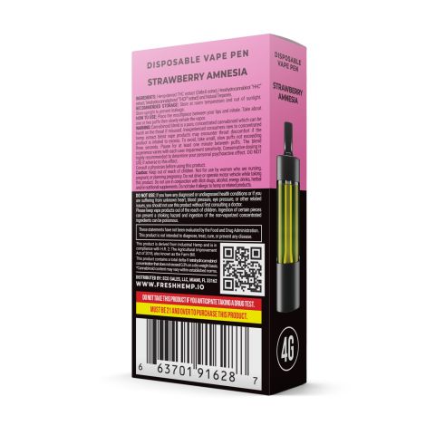 Strawberry Amnesia Disposable - D8 Blend - 3600MG - Fresh Best Sales Price - Vape Pens