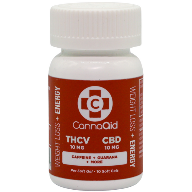CannaAid | THCV + CBD Weight Loss & Energy Vegan Softgel Capsules 40mg - 1200mg Best Sales Price - Edibles