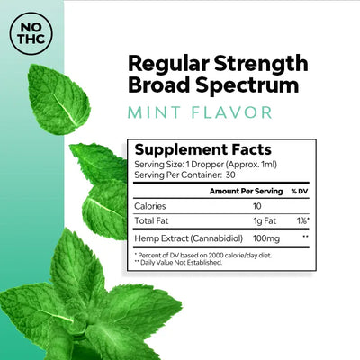 Mint Regular Strength CBD Tincture Best Sales Price - Tincture Oil