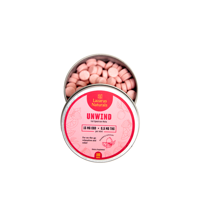 Lazarus Naturals CBD MINTS, UNWIND