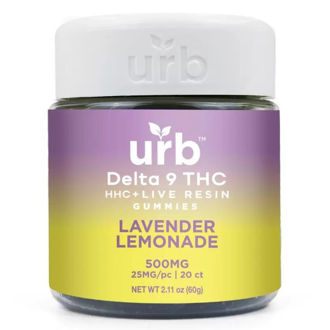 URB Gourmet Live Resin D9 HHC Gummies 500mg