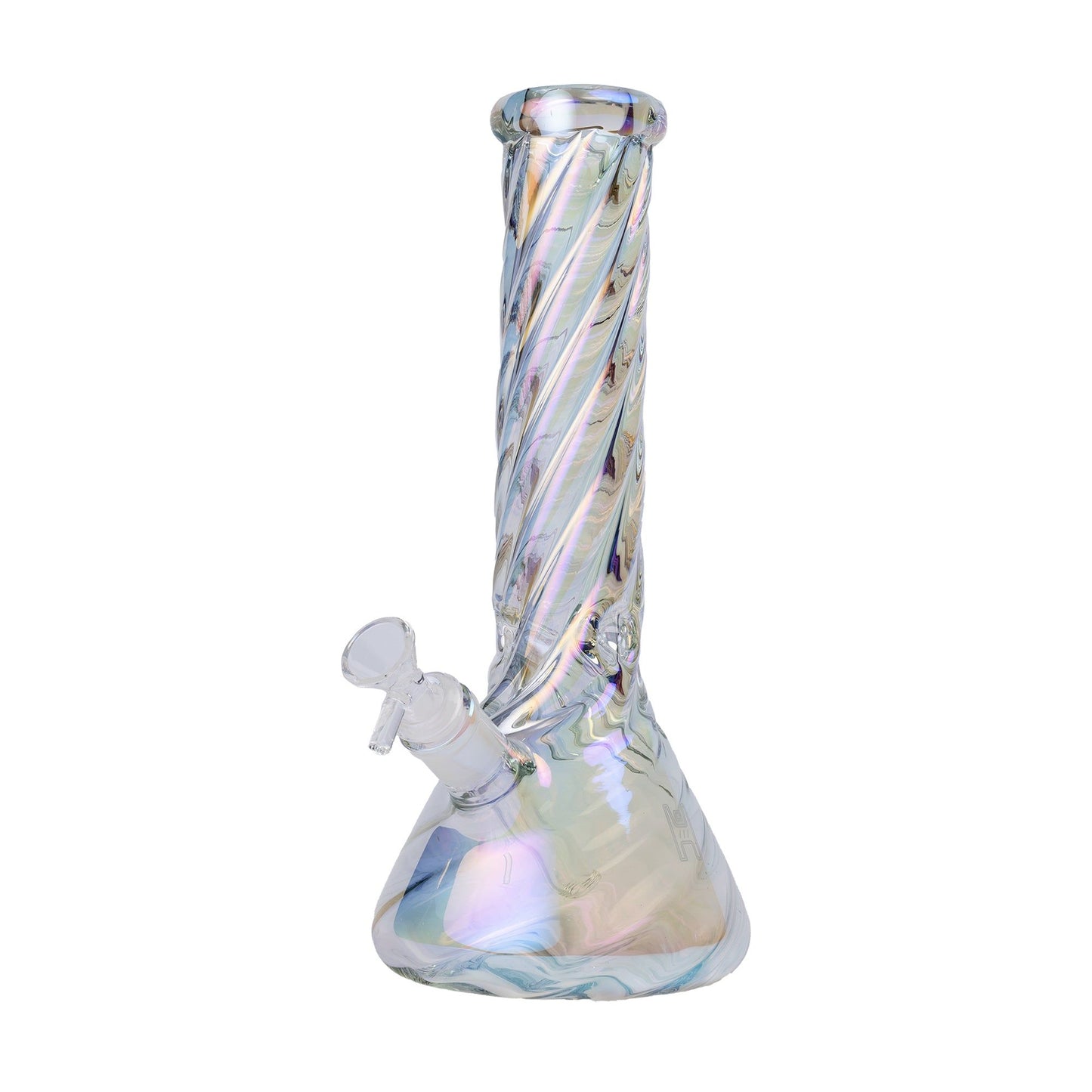 Human Grade Twisted Iridescent Beaker Water Pipe