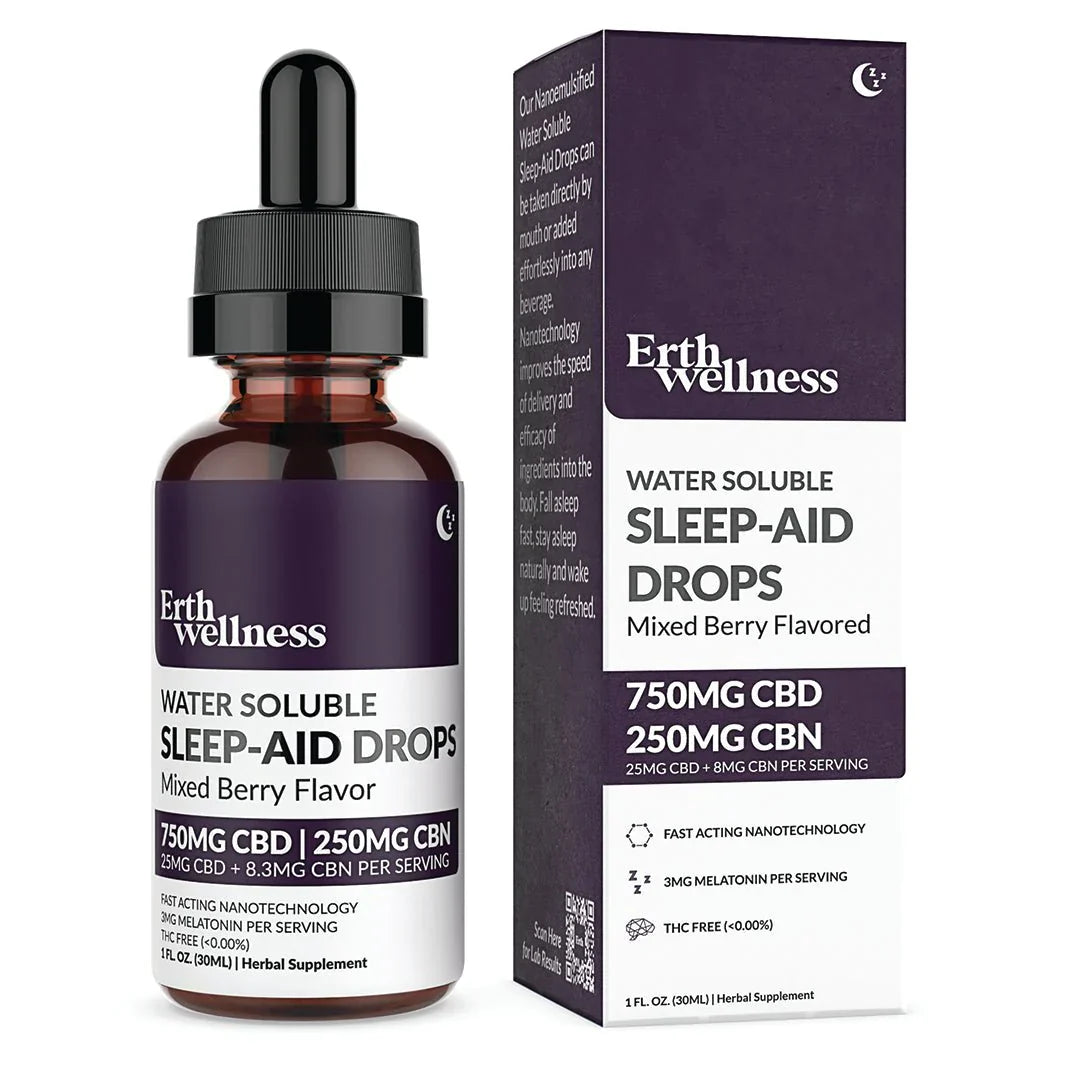 Erth Wellness | Water Soluble CBD + CBN Sleep Aid Drops - 1000mg Best Sales Price - Tincture Oil