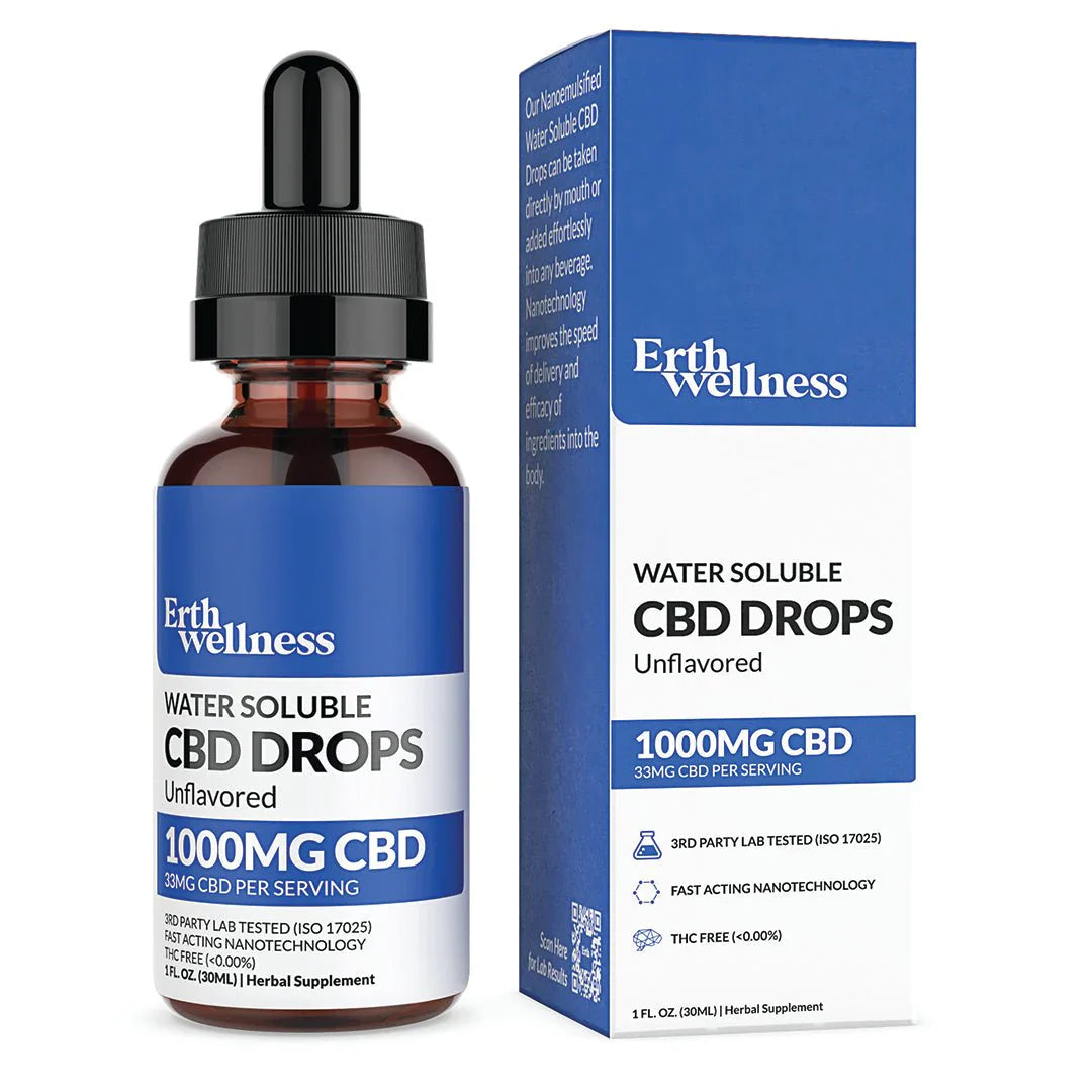 Erth Wellness | Water Soluble CBD Tincture - 1000mg Best Sales Price - Tincture Oil