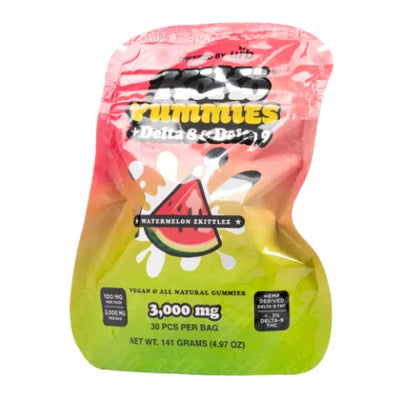 Watermelon Zkittlez Gummies - D8, D9 - 3000mg - Koko Yummies Best Sales Price - Gummies