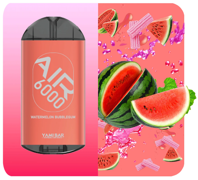 Yami Bar Air 6000 Disposable 6000 Puffs - Watermelon Bubblegum Best Sales Price - Disposables
