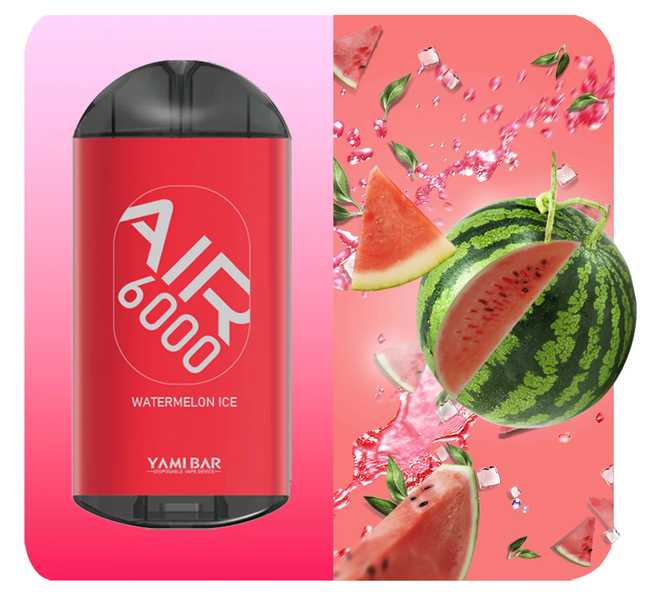 Yami Bar Air 6000 Disposable 6000 Puffs - Watermelon Ice Best Sales Price - Disposables