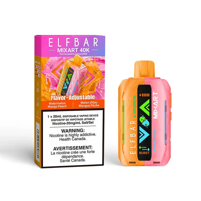 Watermelon Mango Peach Elf Bar Mixart 40k Disposable Vape