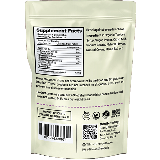 Tillmans Tranquils Indica Gummies