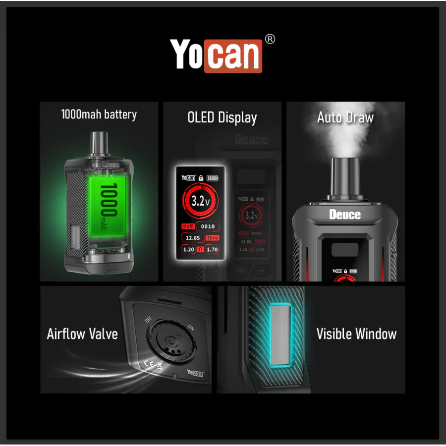 Yocan Deuce 510 Thread Dual Cartridge Battery-13% OFF
