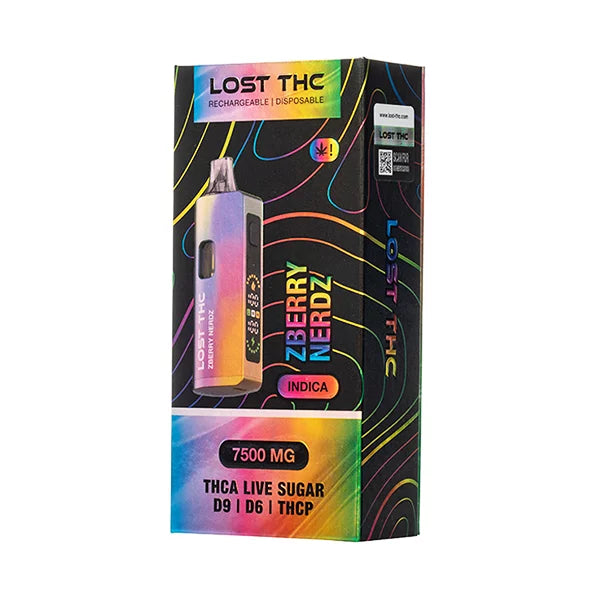 Lost THC D9+D6+THCP+THCA Live Sugar Rechargeable Disposable 7500 MG Rainbow Edition