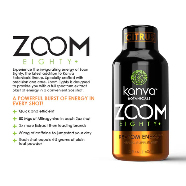 Kanva Botanicals Zoom Eighty+ Liquid Extract Shot Case 12ct