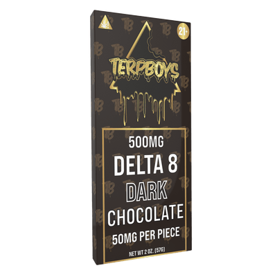 TerpBoys Delta-8 Dark Chocolate Bars (10ct) 500mg Best Sales Price - Edibles