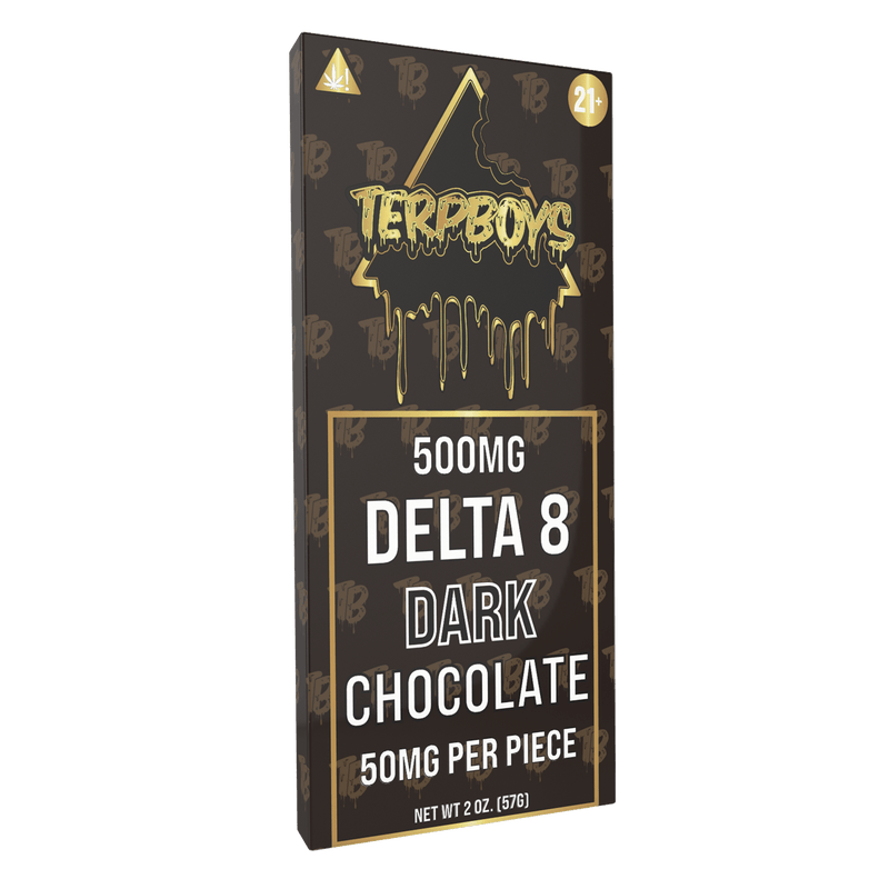 TerpBoys Delta-8 Dark Chocolate Bars (10ct) 500mg Best Sales Price - Edibles