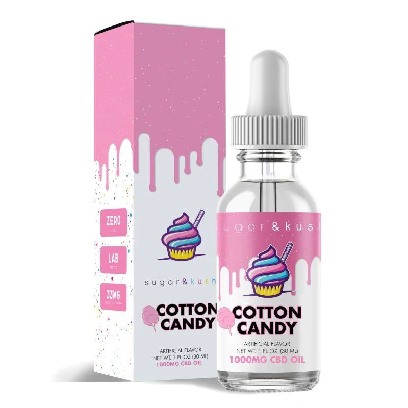 Sugar and Kush CBD Oil Tincture - Cotton Candy - 3000mg Best Sales Price - Tincture Oil