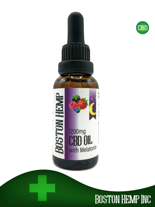 Boston Hemp Berry Flavored Full Spectrum CBD Tincture w/ Melatonin – 1200mg CBD/Bottle Best Sales Price - Tincture Oil