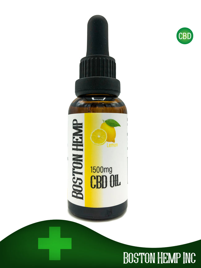 Boston Hemp Lemon Flavored Full Spectrum CBD Tincture – 1500mg/Bottle Best Sales Price - Tincture Oil