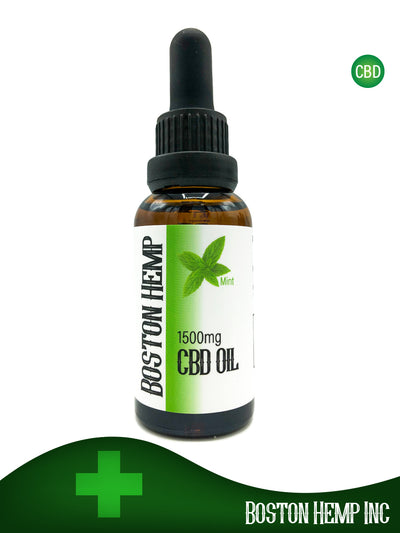 Boston Hemp Mint Flavored Full Spectrum CBD Tincture – 1500mg/Bottle Best Sales Price - Tincture Oil