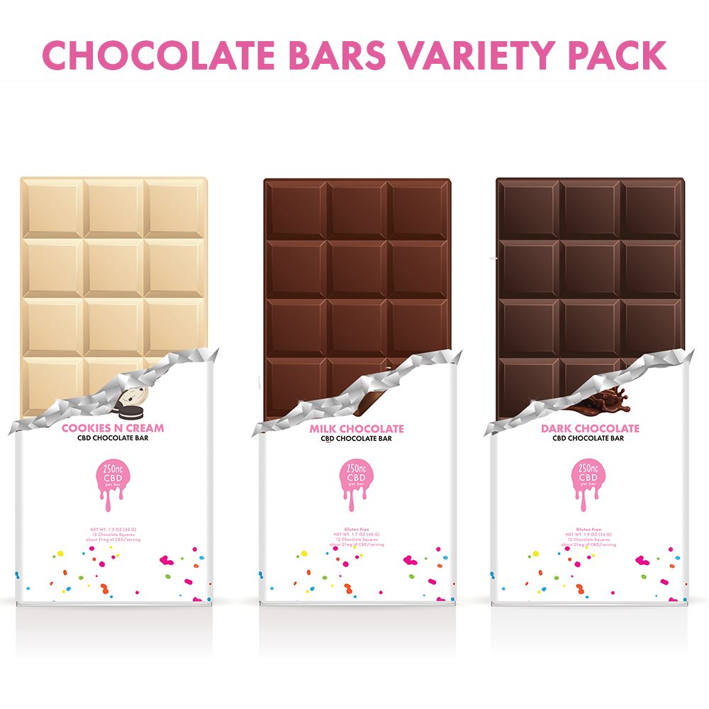 Sugar and Kush CBD CHOCOLATE BAR VARIETY PACK Best Sales Price - Gummies