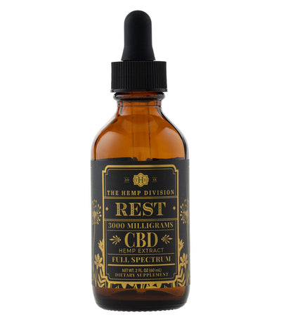 The Hemp Division Rest - CBD Hemp Extract Extra Strength Tincture - 3000 MG Best Sales Price - Tincture Oil