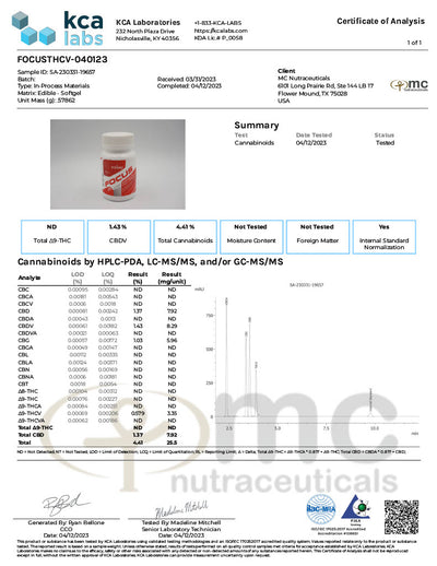 Vivimu Focus Softgels 1:1 Ratio CBDv:THCv Best Sales Price - CBD