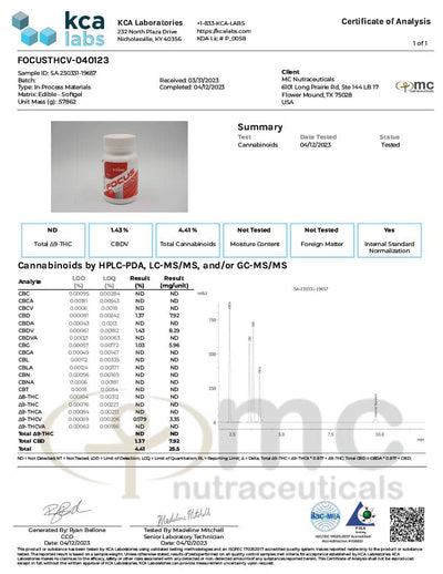 Focus Softgels CBG:THCv (New Formula!) Best Sales Price - Edibles