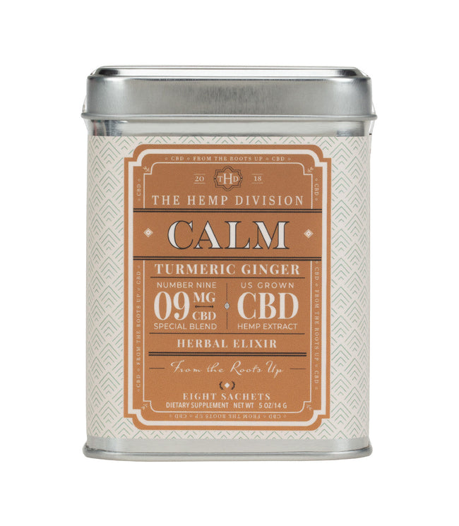 The Hemp Division Calm 8 Sachets - Turmeric Ginger - 9 MG CBD Best Sales Price - Edibles