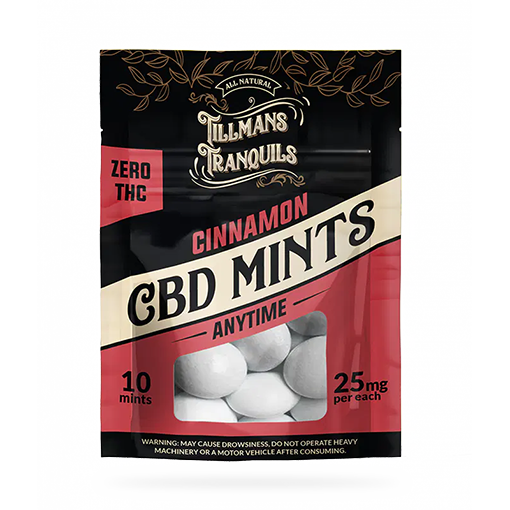 Tillmans Tranquils CBD Mints 25mg Cinnamon – No THC Best Sales Price - Edibles