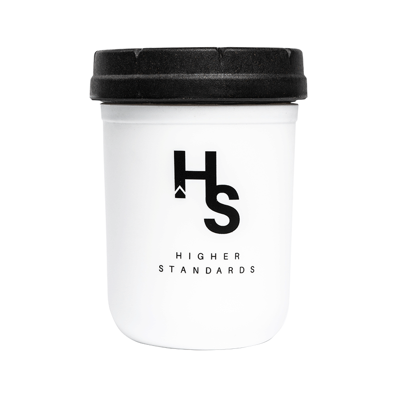 Higher Standards Mason Jar White with Black Lid Best Sales Price - Accessories