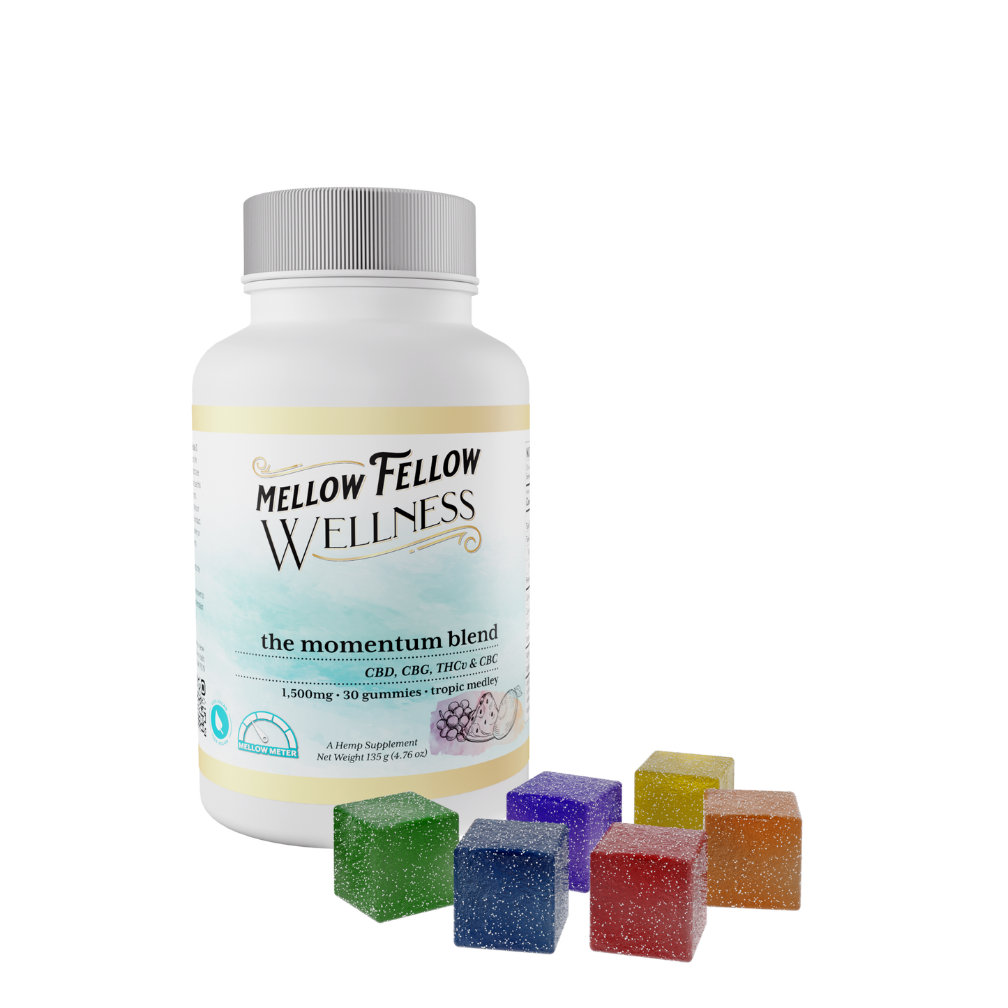 Mellow Fellow Wellness - Gummies - 1500mg - Momentum Blend - Tropic Medley Best Sales Price - Gummies