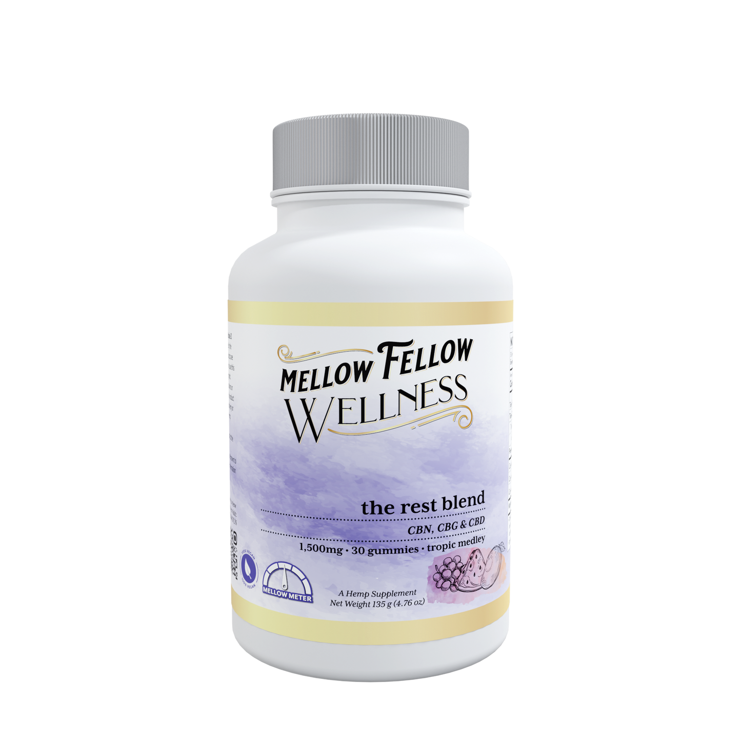 Mellow Fellow Wellness - Gummies - 1500mg - Rest Blend - Tropic Medley Best Sales Price - Gummies