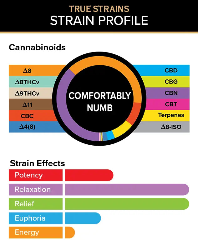 3Chi True Strains Cannabis 2ml Pod–Comfortably Numb (Indica) Best Sales Price - Vape Cartridges