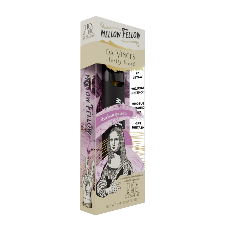 Mellow Fellow da Vinci's Clarity Blend 2ml Disposable Vape Durban Poison Best Sales Price - Vape Pens