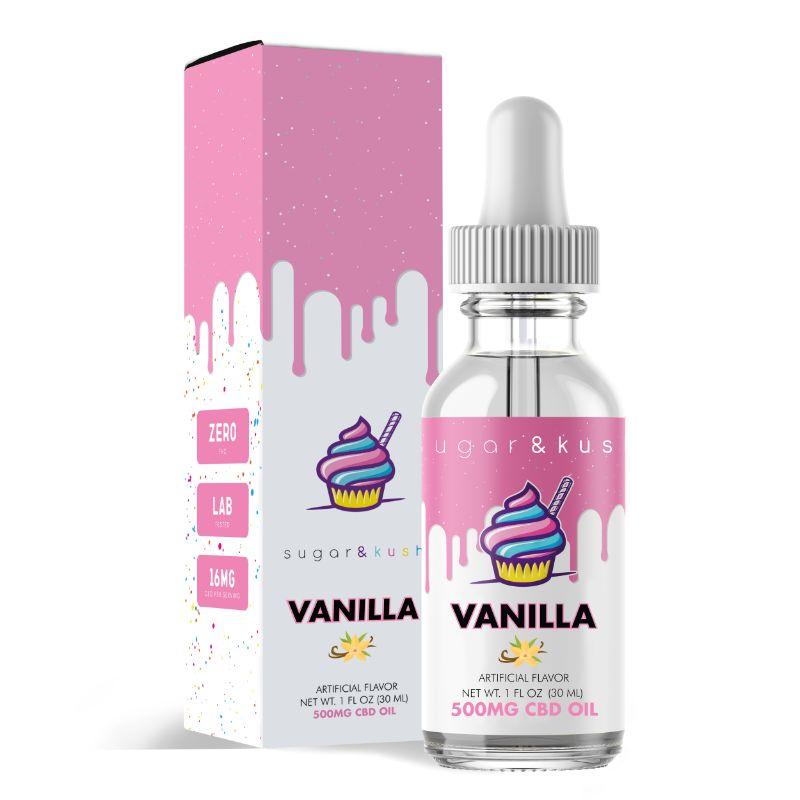 Sugar and Kush Vanilla Flavored CBD Oil Drops Best Sales Price - Tincture Oil