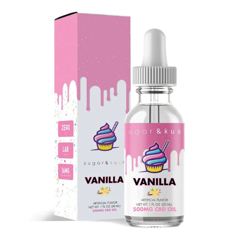 Sugar and Kush CBD Oil Tincture - Vanilla - 3000mg Best Sales Price - Tincture Oil