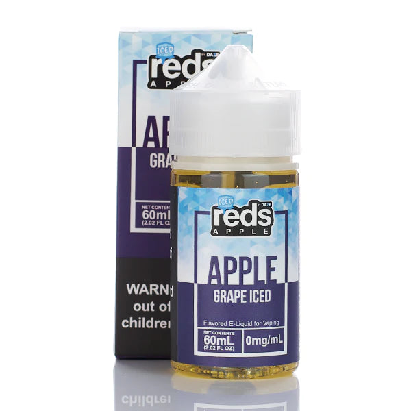 7 Daze Reds Apple ICED No Nicotine Vape Juice 60ml (Reds Apple ICED Grape) Best Sales Price - eJuice