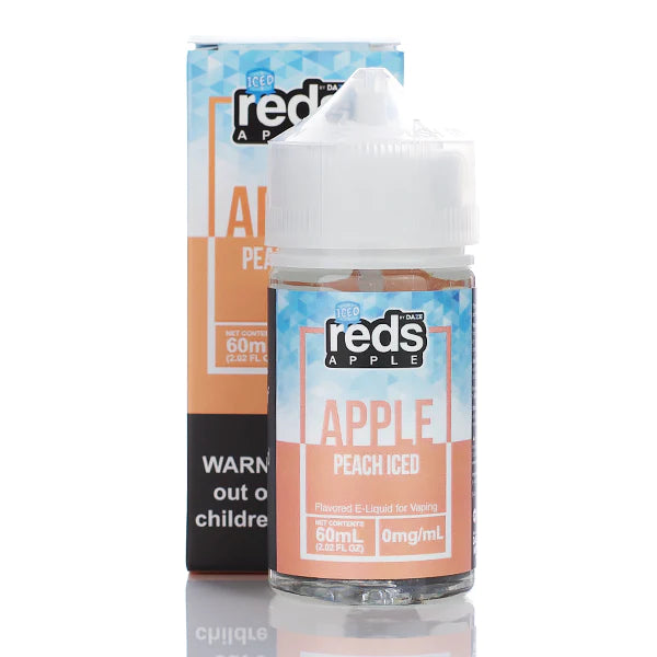 7 Daze Reds Apple ICED No Nicotine Vape Juice 60ml (Reds Apple ICED Peach) Best Sales Price - eJuice